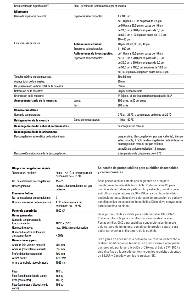  Especificaciones Tecnicas Criostato CM1950 
