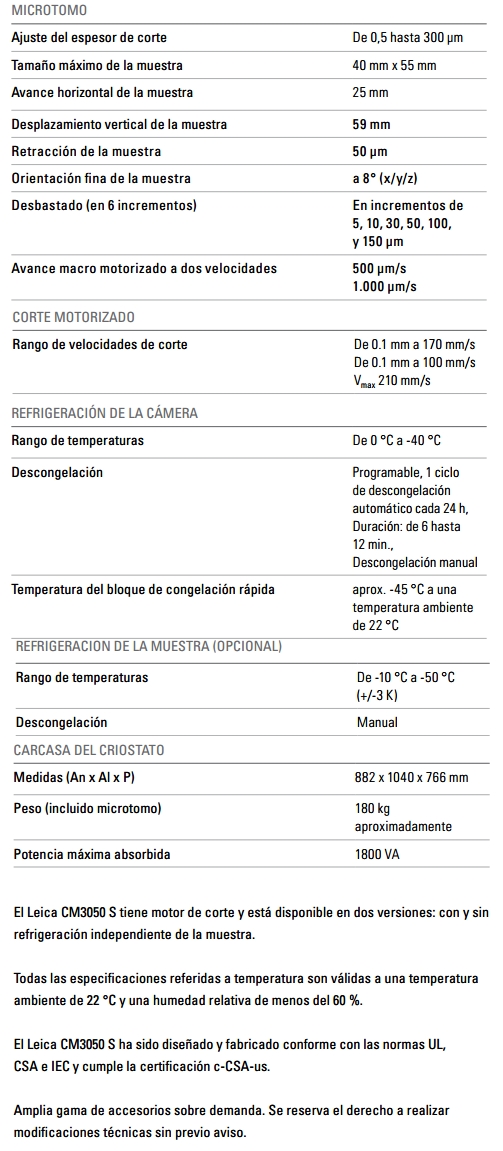  Especificaciones Tecnicas Criostato CM1950 